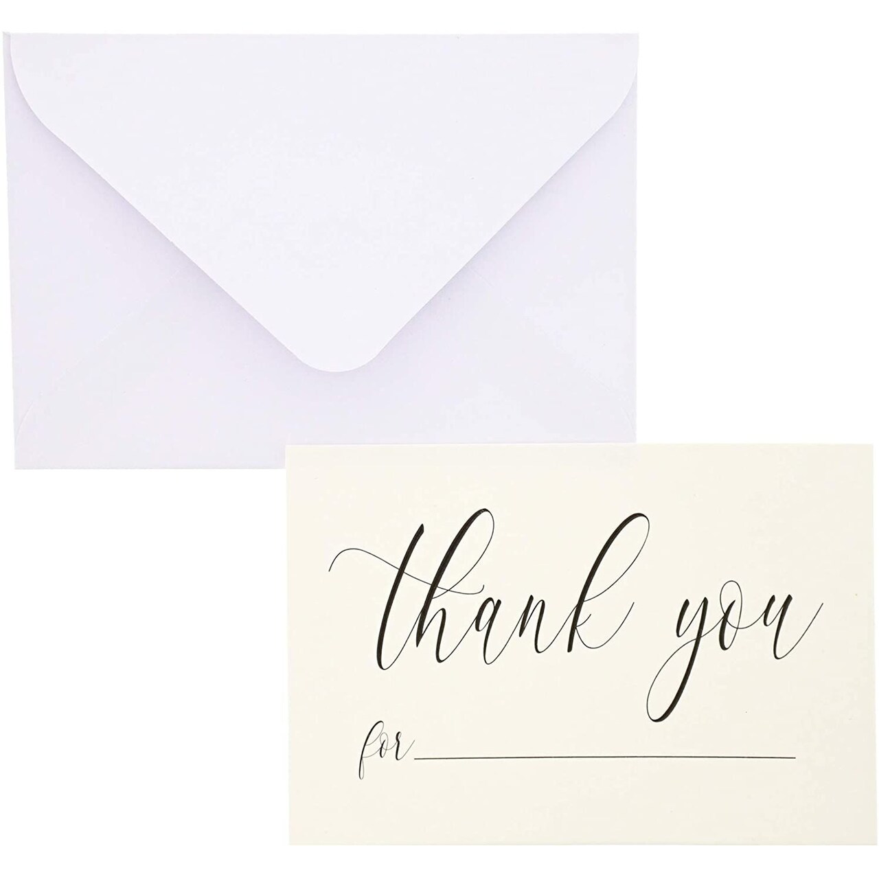 Mini Blank Thank You Gratitude Note Cards with Envelopes (6.5 x 4.75 x 0.1 inches, 48 Pack)